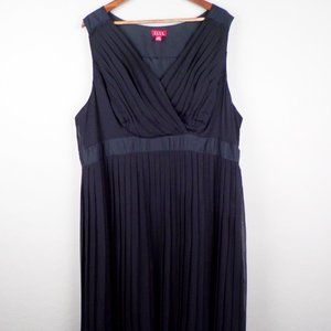 Elle Pleated A-Line Black Dress